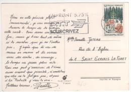 Timbre Yvert N° 1460 "  1.000.000 è Hectare Reboisé  " / Carte Du 17/05/1966 - Storia Postale