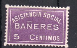 Bañeres ( Alicante  ) -  Asistencia Social  -  5 Cts.- Sofima 1   Spain Civil War - Emisiones Repúblicanas