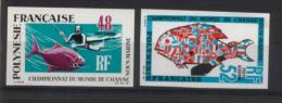 FRANCE POLYNESIA 1969 MNH**- FISHING (IMPERFORATED) - Peces