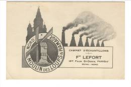 Cabinet D'Echantillons Fd LEFORT - Moulins Des Loups & HAMAGE - Nord - Werbepostkarten