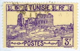 TUNISIA, FRENCH PROTECTORATE, DI EL DJEM, 1939, FRANCOBOLLO USATO, Mi 207, Scott 108, YT 220 - Gebraucht