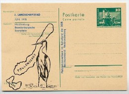 EGRET Neubrandenburg 1978 East Germany Postal Card Special Print P79-14-78 C64 - Storchenvögel