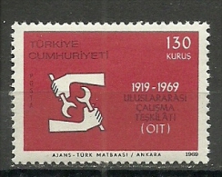 Turkey; 1969 50th Anniv. Of International Labor Organization - IAO