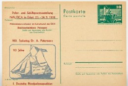 110 Years 1st German North Pole Expedition Erfurt 1978 East German Postal Card P79-17-78 Special Print C67 - Expediciones árticas