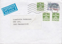 Denmark Luftpost Par Avion Label DRONNINGLUND 1980 Cover Brief To MARMORILIK (Greenland) (Cz. Slania) - Poste Aérienne