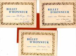 6  Billets D'Honneur Accordé à L'Eleve (DESHAYES DENIS ) Drancy Année 1959-1960-1961-1963-1964-1965 - Diplome Und Schulzeugnisse