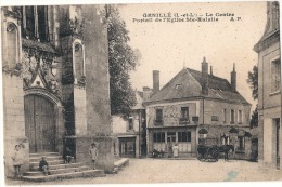 Genillé : Le Centre, Portail De L'église Ste Eulalie.  Timbrée TB - Genillé