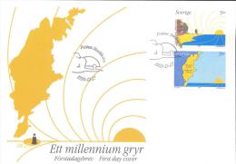 Sweden 1999 FDC Cover: New Millenium Sunset And Sunrise - Briefe U. Dokumente