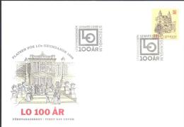 Sweden 1998 FDC Cover: Swedish Confederation Of Trade Unions - The Lo - 100 Th Anniversary - Lettres & Documents