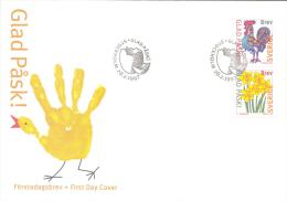 Sweden 1997 Fdc Cover: Happy Easter Church Flowers; Cancellation Egg - A Symbol Of Rebirth - Cartas & Documentos