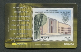 ITALIA TESSERA FILATELICA 2003 - UNIVERSITA' DEGLI STUDI DI ROMA LA SAPIENZA - 057 - Cartes Philatéliques