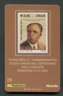 ITALIA TESSERA FILATELICA 2003 - ANNIVERSARIO NASCITA EZIO VANONI - 067 - Cartes Philatéliques