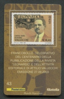 ITALIA TESSERA FILATELICA 2003 - ATTILIO VALSECCHI ANNIVERSARIO RIVISTA LEONARDO - 075 - Cartes Philatéliques