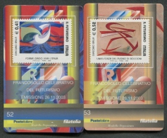 ITALIA TESSERA FILATELICA 2003 - IL FUTURISMO - 02 TESSERE - 083 - Cartes Philatéliques