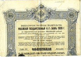 Gouvernement Impérial De Russie -   Obligation De 187  Roubles , Cinquante Copecs  - 1909 - Russie