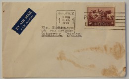 Enveloppe Cover 1949 Sidney  --> Marseille, Affr. 1s 6  / Post Early - Cartas & Documentos