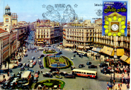 " El Reloj De La Puerta Del Sol De Madrid Y La Tradición De Las 12 Uvas Del Fin De Año " Carte Maximum Novedad - Horlogerie