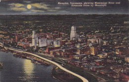 Showing Mississippi River And Riverside Drive By Moonlight Memphis Tennessee - Memphis