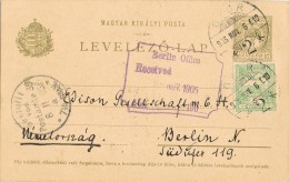 6434. Entero Postal OYOR (Hungria) 1905 A Berlin - Ganzsachen