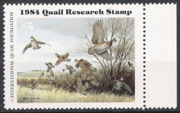 Quail Research Stamp 1984 ** MNH Vogel Birds - Duck Stamps