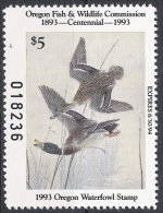 Duck Stamp Oregon Waterfowl Stamp 1993 ** MNH Vogel Birds - Duck Stamps