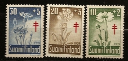 Finlande Finland 1959 N° 486 / 8 ** Santé, Médecine, Tuberculose, Marguerite, Fleurs, Primevères, Bleuets, Lorraine - Unused Stamps