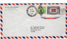 #728 & #920 Air Mail 1933 Usage, Century Of Progress & 1940 Denmark Over-run Countries Issue 1953 Cover - Autres & Non Classés