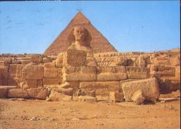 Giza - The Grat Sphinx - And The Pyramid Of Kephre - Egitto - Formato Grande Viaggiata - D - Guiza