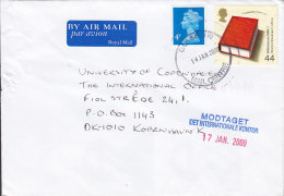 Great Britain By Airmail Par Avion Royal Mail Label Deluxe GLASGOW 2000 Cover To Denmark Book Buch - Covers & Documents