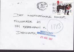 Great Britain LONDON ROAD 1997 Cover To Denmark Royal Horse Guards Stamp Pferd Cheval Military - Briefe U. Dokumente