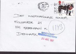 Great Britain LONDON ROAD 1997 Cover To Denmark Royal Horse Guards Stamp Pferd Cheval Military - Lettres & Documents