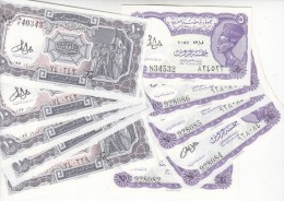 EGYPT 5 10 PT. PIASTRES 1971 P-182g 183g SIG/LOTFY LOT X5 UNC SETS 10 NOTES CV=$35 - Egypte