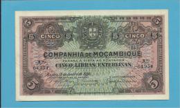 MOZAMBIQUE - 5 LIBRAS ESTERLINAS - 15.01.1934 - P R32 - AUNC - COMPANHIA DE MOÇAMBIQUE - Mozambico