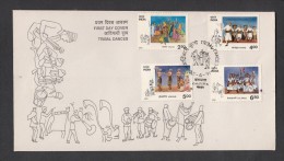 INDIA, 1991,  FDC,  Tribal Dances Of India,  Valar, Kayang, Hozagiri, Velakali ,   Calcutta  Cancellation - Lettres & Documents