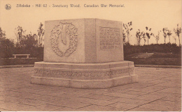 Zillebeke   -   Hill 62  -  Sanctuary Wood.  Canadian War Memorial - Monuments Aux Morts