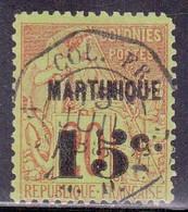 MARTINIQUE - YVERT N°16 OBLITERE - COTE 2022 = 165 EURO - BELLE OBLITERATION MARITIME - Used Stamps