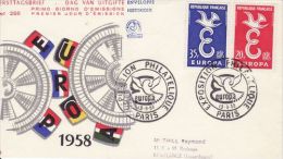 FRANCE 1958 EUROPA CEPT FDC - 1958