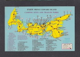PRINCE EDWARD ISLAND - ILE DU PRINCE EDWARD - MAP OF CAMPING SITES AND TRAILER PARKS - Sonstige & Ohne Zuordnung