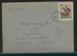 POLAND 1969 LETTER RABKOWO TO WARSAW SINGLE FRANKING 60GR FOLK COSTUMES - Covers & Documents