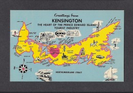 PRINCE EDWARD ISLAND - ILE DU PRINCE EDWARD - GREETINGS FROM KENSINGTON - MAP OF PRINCE EDWARD ISLAND - Other & Unclassified