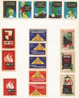 Tchécoslovaquie 16 étiquettes "Industrie" (3 Séries Différentes) - Štítky Matchbox - Matchbox Labels