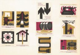 Tchécoslovaquie 10 étiquettes "sécurité Incendie" - Štítky Matchbox - Boites D'allumettes - Etiquettes