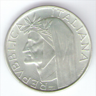 ITALIA 500 LIRE 1965 AG SILVER 700th Anniversary - Birth Of Dante Alighieri, - Gedenkmünzen