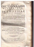 LIBRO  - DIZIONARIO - FRANCESCE - LE GRAND DICTIONNAIRE HISTORIQUE OU LE ME´LAMGE CUTIEUX DE L´HISTOIRE 1746 - Diccionarios