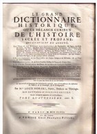 LIBRO  - DIZIONARIO - FRANCESCE - LE GRAND DICTIONNAIRE HISTORIQUE OU LE ME´LAMGE CUTIEUX DE L´HISTOIRE 1748 - Wörterbücher