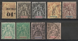 Martinique  1888-1892. Entre N° 7 Et 38. Oblit. Et Neuf * MH - Gebraucht