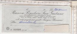 PO2718C# BANCA POPOLARE SAN GAETANO - TORINO - ASSEGNO BANCARIO  £ 200.000 - [10] Checks And Mini-checks