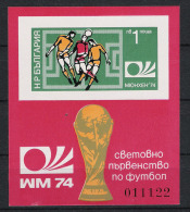 1974 Bulgarien Bl. 47B ** MNH Fußball Football Soccer Sport WM - 1974 – Germania Ovest