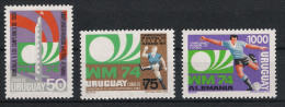 1974 Uruguay 1302-04 ** MNH Fußball Football Soccer Sport WM - 1974 – Germania Ovest