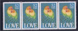 UnitedStates :LOVEBIRDS Strip Of 4 Mnh** - 3. 1981-...